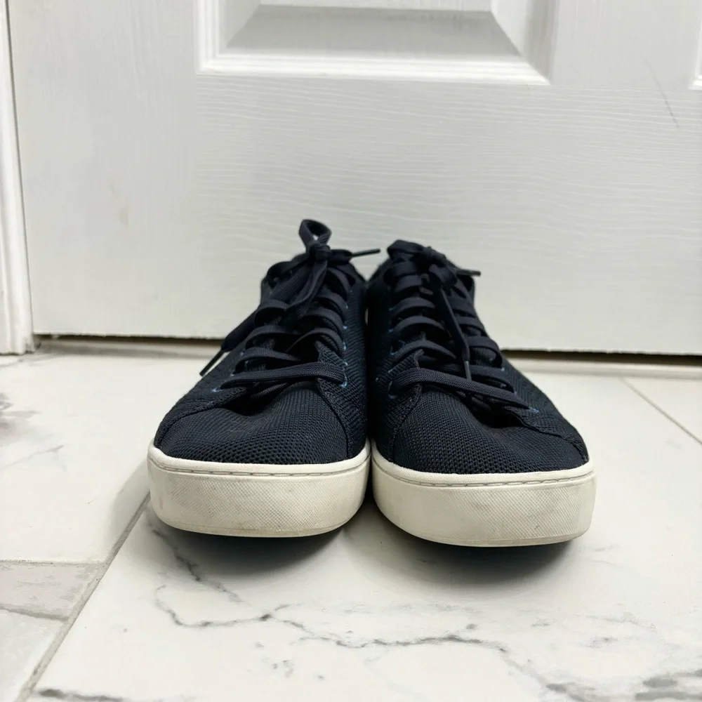 LL Bean Eco Bay Knit Sneakers Stretch Lace Up Navy Blue Womens 10 Washable